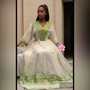 Elegant Habesha Kemis | Traditional Ethiopian Dress | Handmade Cultural Wear